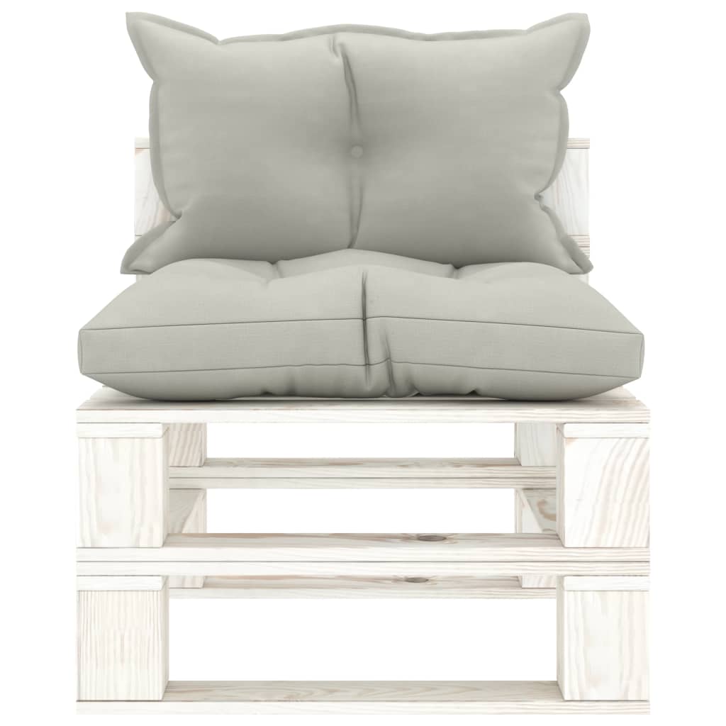 Tuinmiddenbank met taupe kussens pallet hout is nu te koop bij PeponiXL, paradijselijk wonen!