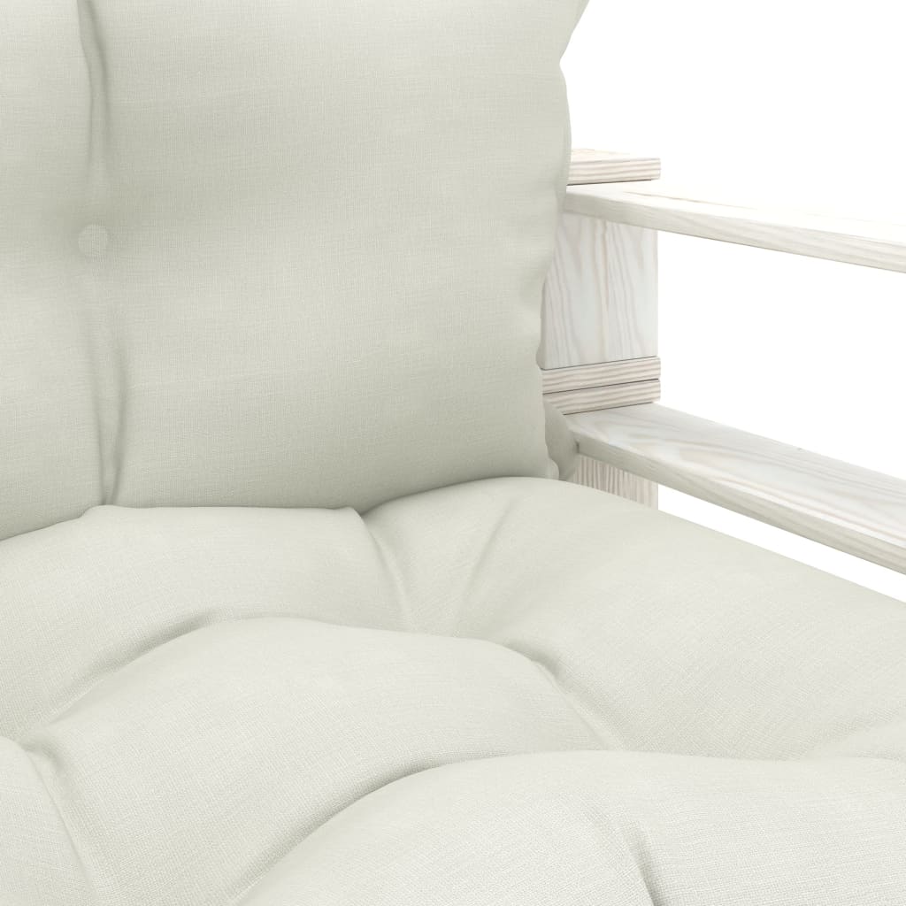 Tuinbank met beige kussens pallet hout is nu te koop bij PeponiXL, paradijselijk wonen!