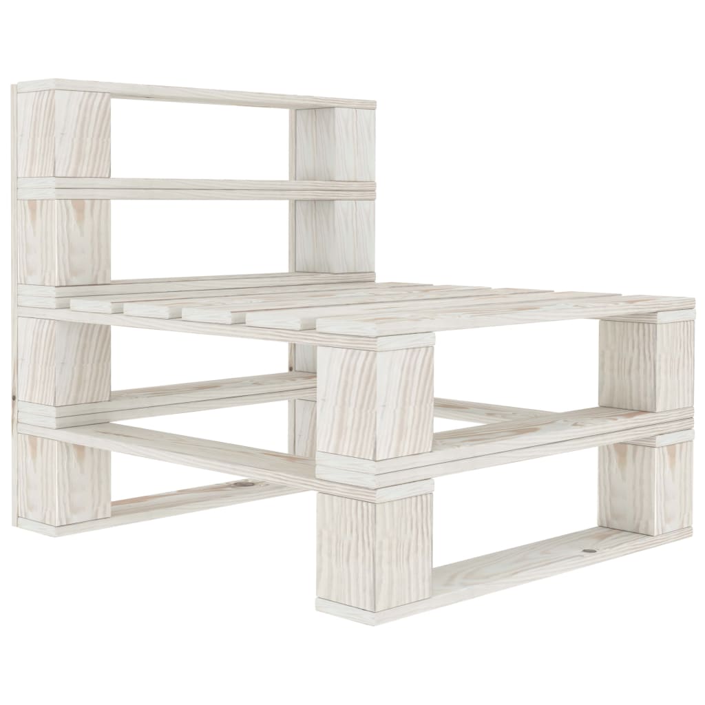 Tuinmiddenbank met crèmekleurige kussens pallet hout is nu te koop bij PeponiXL, paradijselijk wonen!