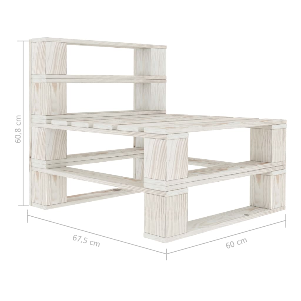 Tuinmiddenbank met crèmekleurige kussens pallet hout is nu te koop bij PeponiXL, paradijselijk wonen!