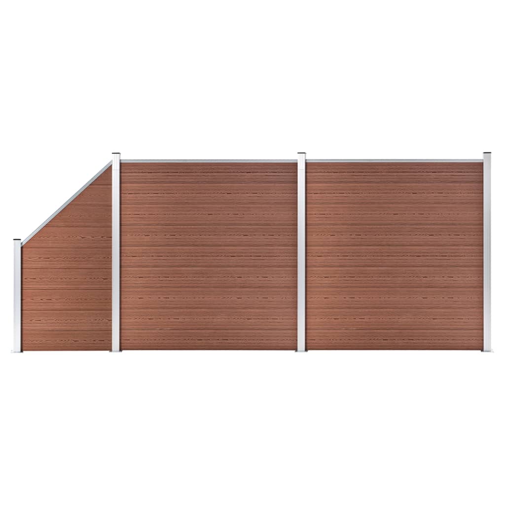 Schuttingset 2 vierkant en 1 schuin 446x186 cm HKC bruin is nu te koop bij PeponiXL, paradijselijk wonen!