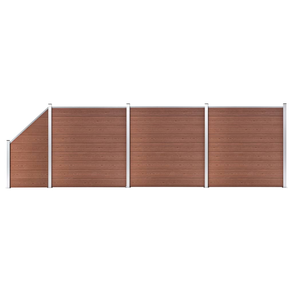 Schuttingset 3 vierkant en 1 schuin 619x186 cm HKC bruin is nu te koop bij PeponiXL, paradijselijk wonen!