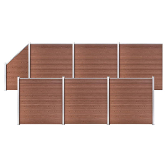 Schuttingset 6 vierkant en 1 schuin 1138x186 cm HKC bruin is nu te koop bij PeponiXL, paradijselijk wonen!