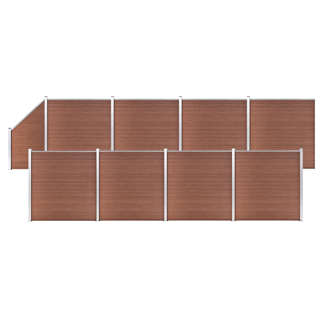 Schuttingset 8 vierkant en 1 schuin 1484x186 cm HKC bruin is nu te koop bij PeponiXL, paradijselijk wonen!