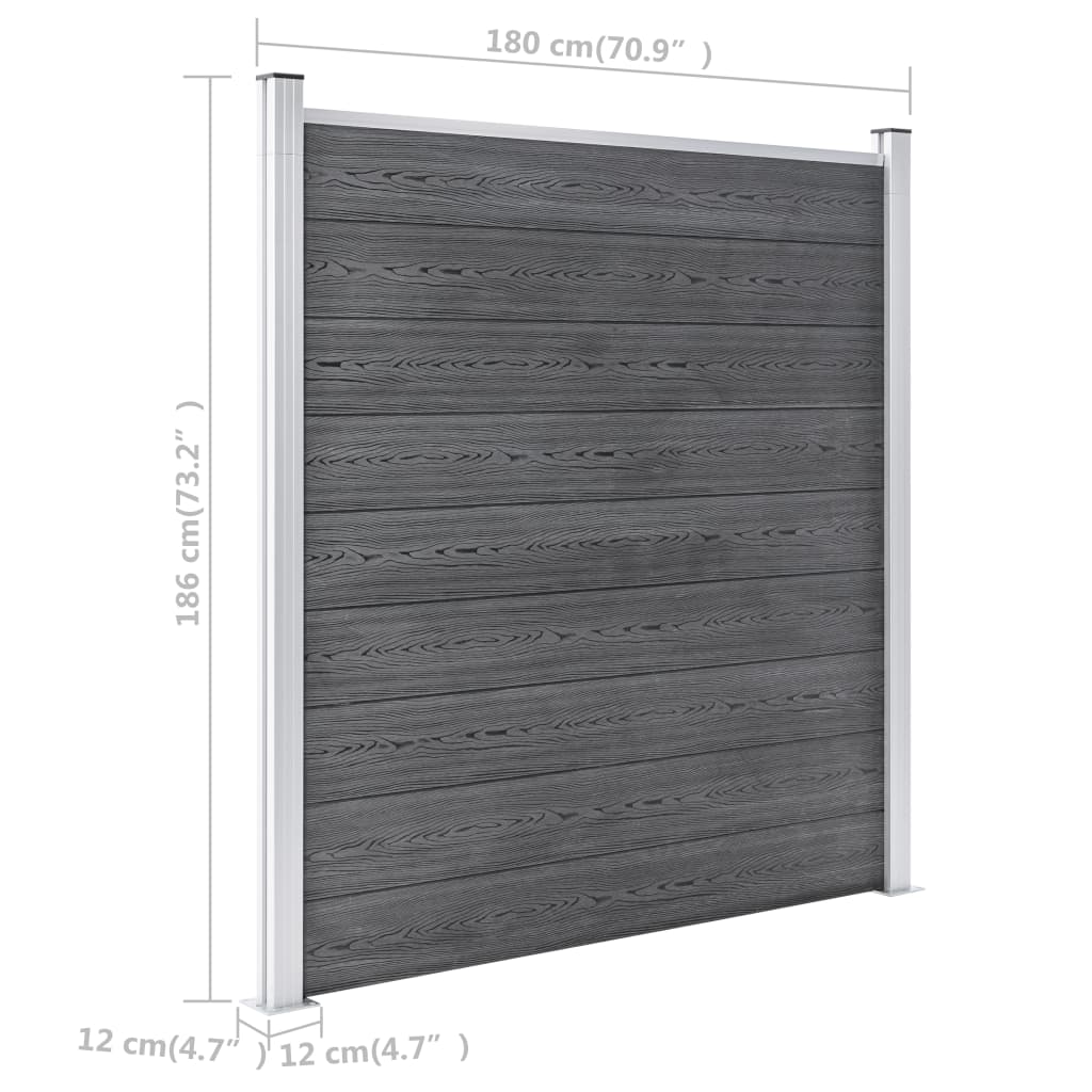 Schutting 1737x186 cm HKC grijs is nu te koop bij PeponiXL, paradijselijk wonen!