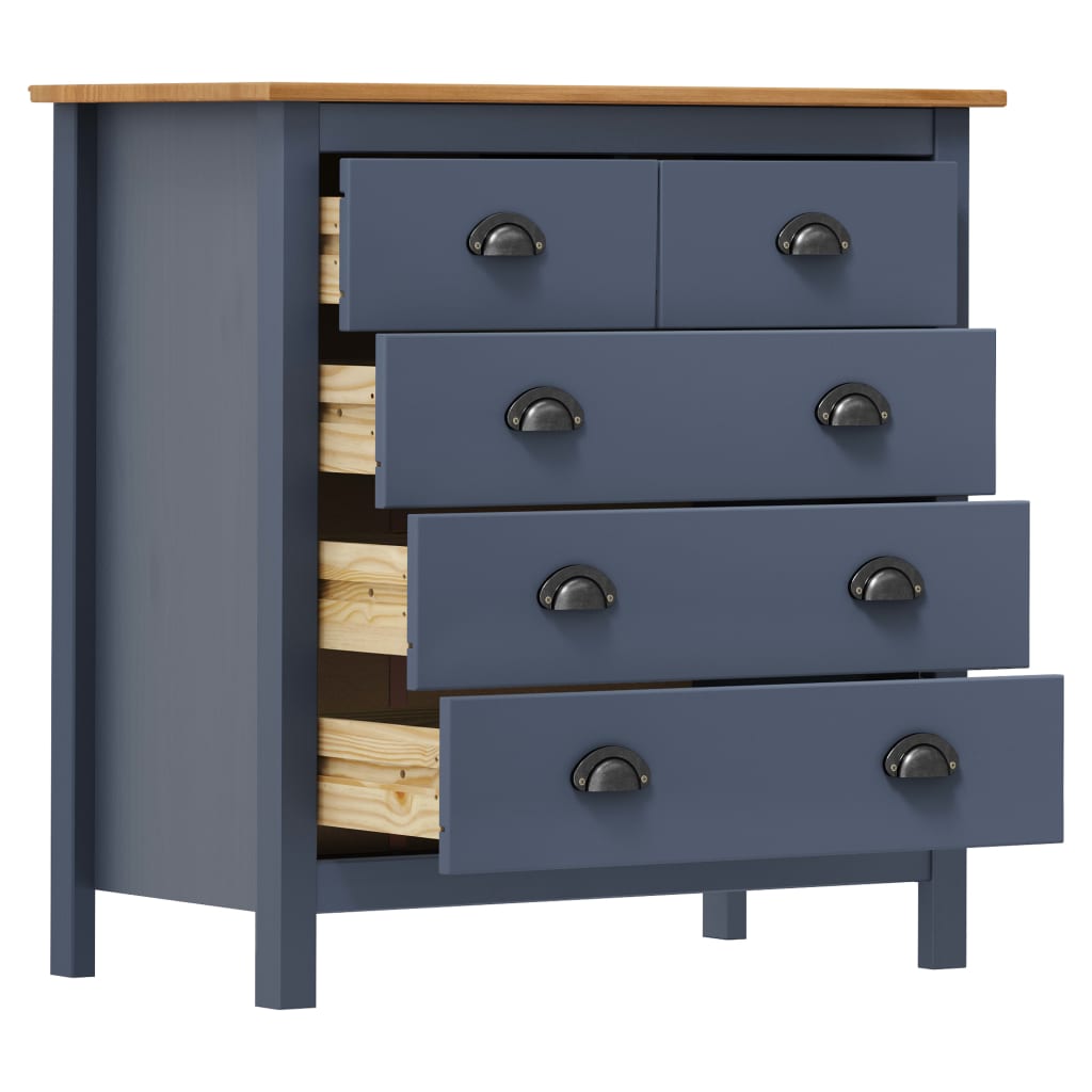 Dressoir Hill 79x40x80 cm massief grenenhout grijs is nu te koop bij PeponiXL, paradijselijk wonen!