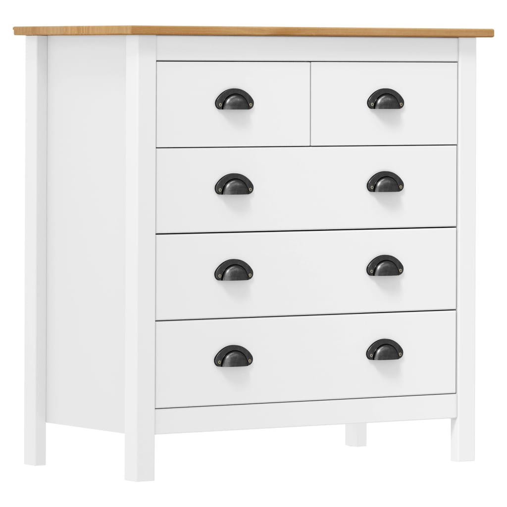 Dressoir Hill 79x40x80 cm massief grenenhout wit is nu te koop bij PeponiXL, paradijselijk wonen!