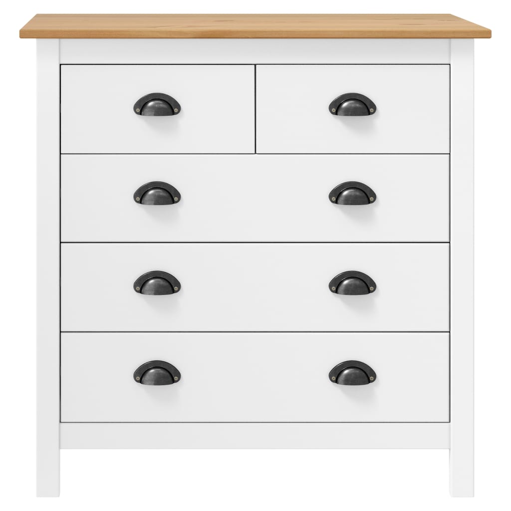 Dressoir Hill 79x40x80 cm massief grenenhout wit is nu te koop bij PeponiXL, paradijselijk wonen!