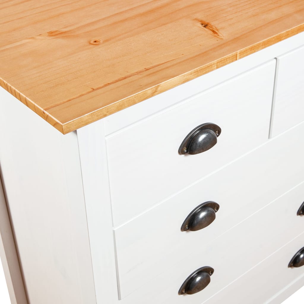 Dressoir Hill 79x40x80 cm massief grenenhout wit is nu te koop bij PeponiXL, paradijselijk wonen!