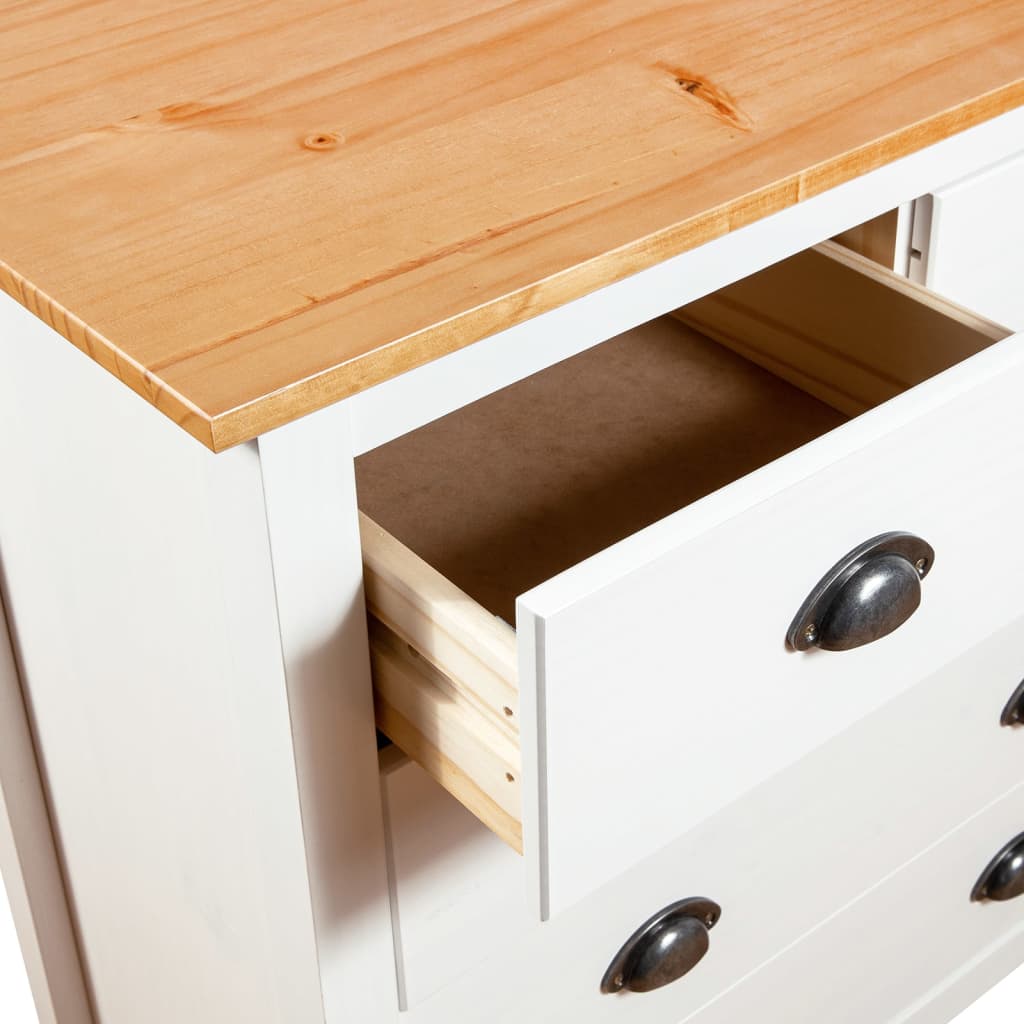 Dressoir Hill 79x40x80 cm massief grenenhout wit is nu te koop bij PeponiXL, paradijselijk wonen!
