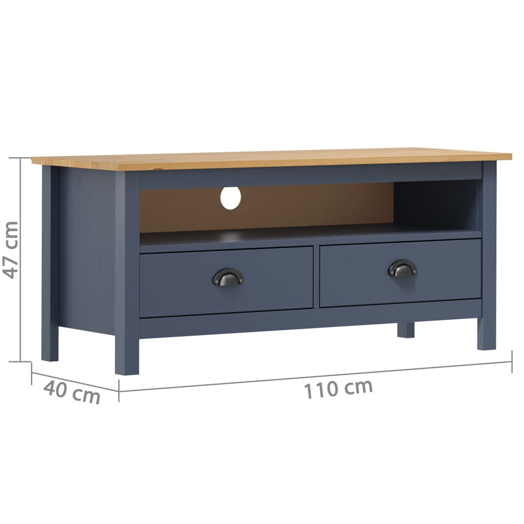 Tv-meubel Hill 110x40x47 cm massief grenenhout grijs is nu te koop bij PeponiXL, paradijselijk wonen!