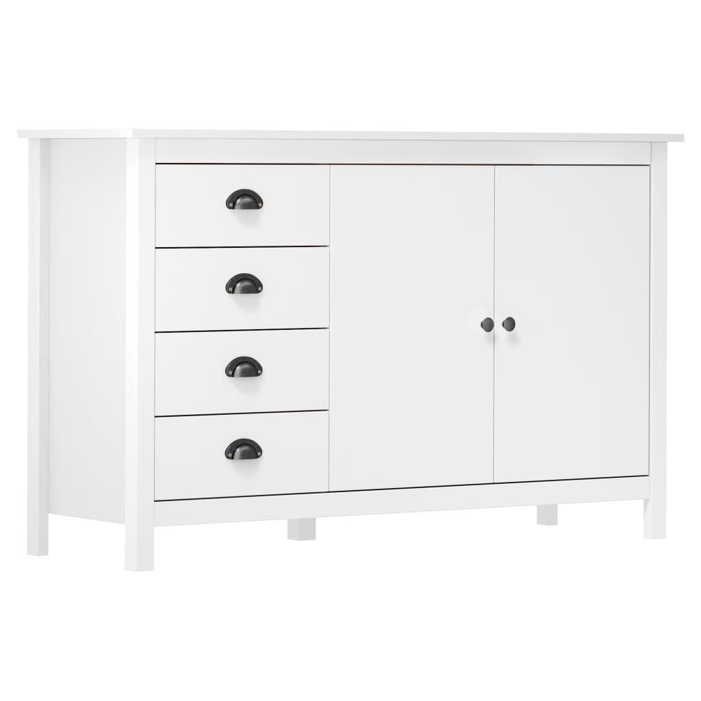 Dressoir Hill 130x40x80 cm massief grenenhout wit is nu te koop bij PeponiXL, paradijselijk wonen!