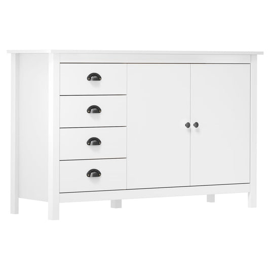 Dressoir Hill 130x40x80 cm massief grenenhout wit is nu te koop bij PeponiXL, paradijselijk wonen!