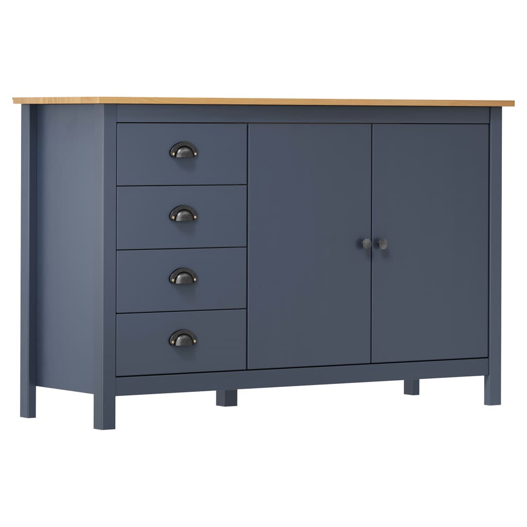 Dressoir Hill 130x40x80 cm massief grenenhout grijs is nu te koop bij PeponiXL, paradijselijk wonen!