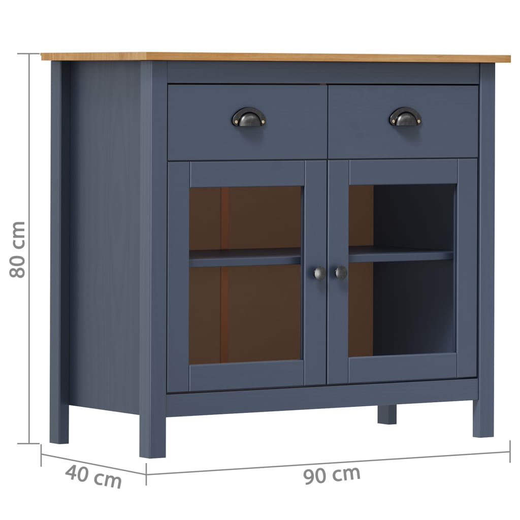 Dressoir Hill Range 90x40x80 cm massief grenenhout grijs is nu te koop bij PeponiXL, paradijselijk wonen!