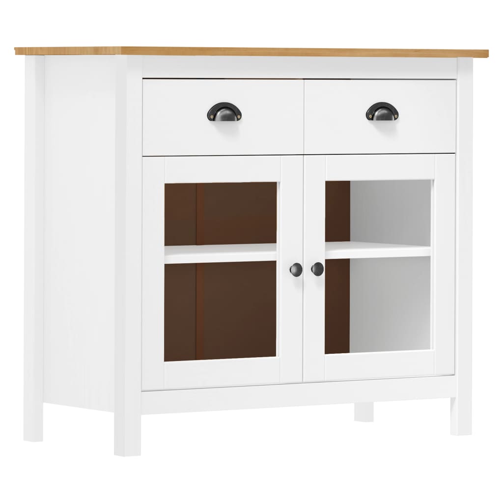 Dressoir Hill Range 90x40x80 cm massief grenenhout wit is nu te koop bij PeponiXL, paradijselijk wonen!