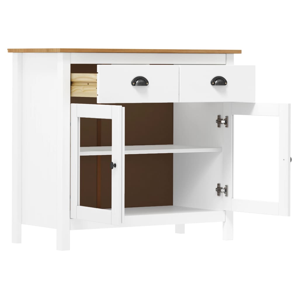 Dressoir Hill Range 90x40x80 cm massief grenenhout wit is nu te koop bij PeponiXL, paradijselijk wonen!