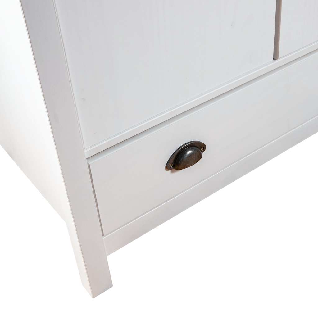 Kledingkast Hill 2 deuren 89x50x170 cm massief grenenhout wit is nu te koop bij PeponiXL, paradijselijk wonen!