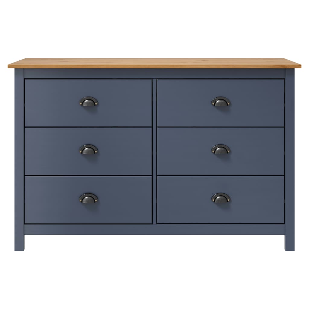 Dressoir Hill 125x40x80 cm massief grenenhout grijs is nu te koop bij PeponiXL, paradijselijk wonen!