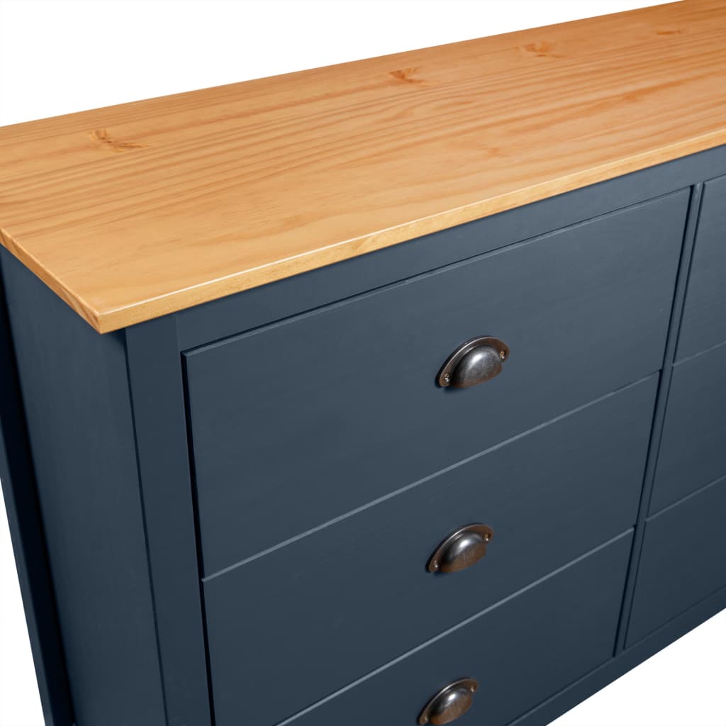 Dressoir Hill 125x40x80 cm massief grenenhout grijs is nu te koop bij PeponiXL, paradijselijk wonen!