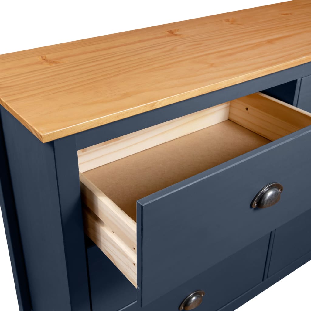 Dressoir Hill 125x40x80 cm massief grenenhout grijs is nu te koop bij PeponiXL, paradijselijk wonen!