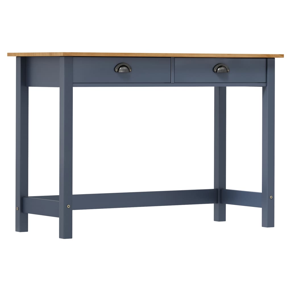 Wandtafel Hill 2 lades 110x45x74 cm massief grenenhout grijs is nu te koop bij PeponiXL, paradijselijk wonen!
