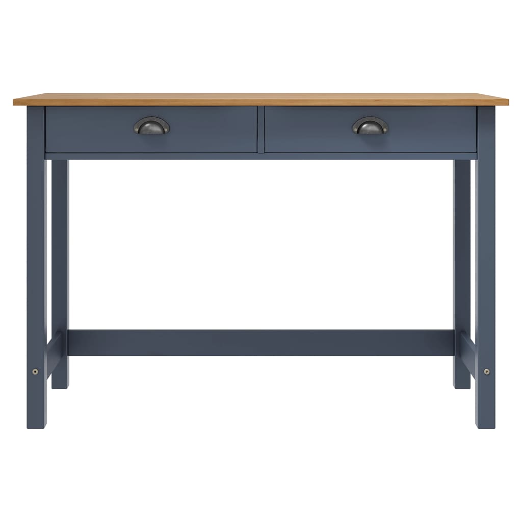 Wandtafel Hill 2 lades 110x45x74 cm massief grenenhout grijs is nu te koop bij PeponiXL, paradijselijk wonen!