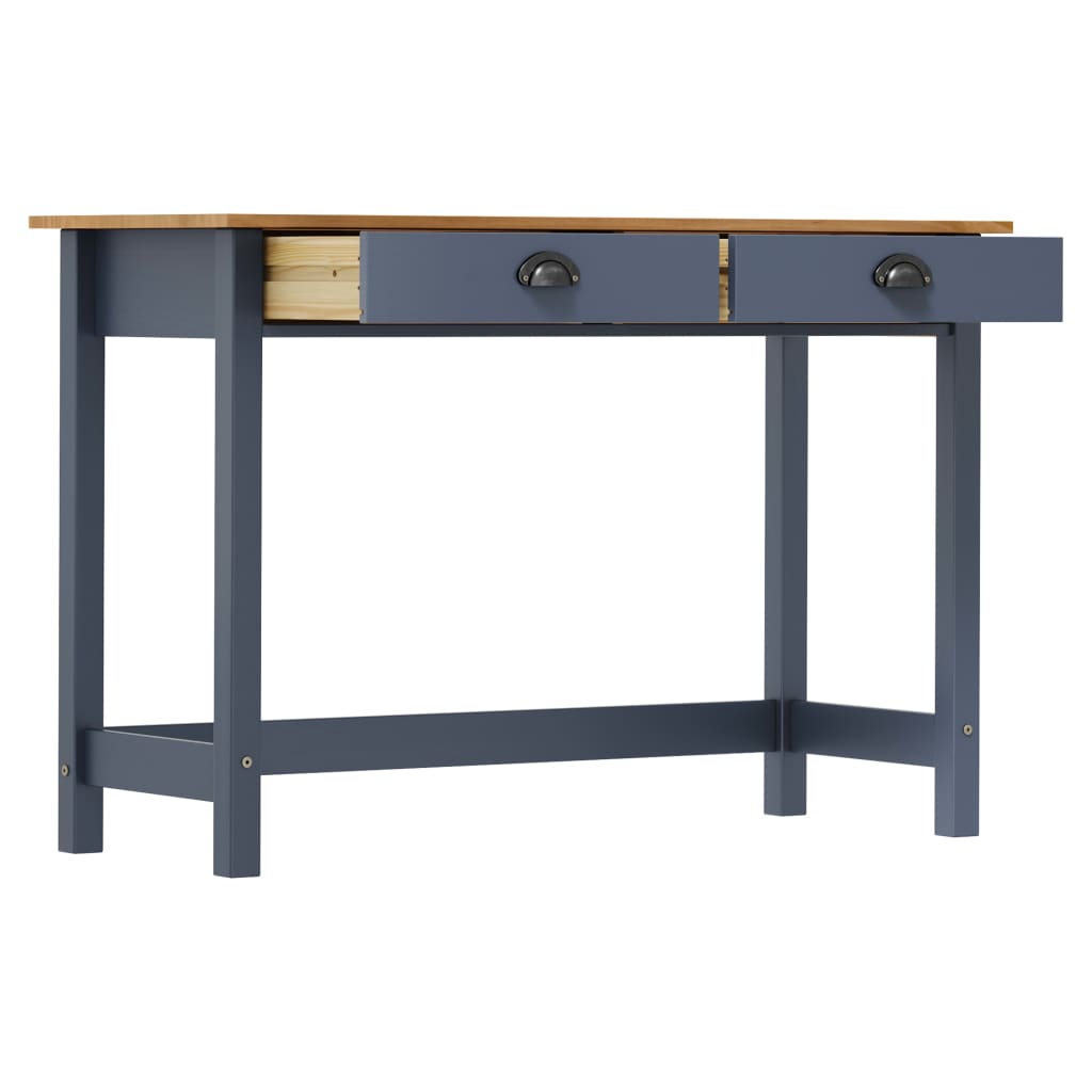Wandtafel Hill 2 lades 110x45x74 cm massief grenenhout grijs is nu te koop bij PeponiXL, paradijselijk wonen!