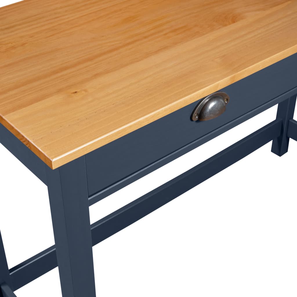Wandtafel Hill 2 lades 110x45x74 cm massief grenenhout grijs is nu te koop bij PeponiXL, paradijselijk wonen!