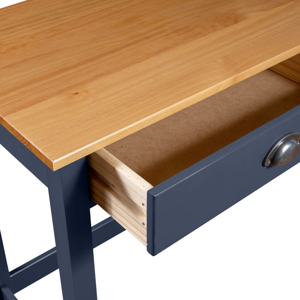 Wandtafel Hill 2 lades 110x45x74 cm massief grenenhout grijs is nu te koop bij PeponiXL, paradijselijk wonen!