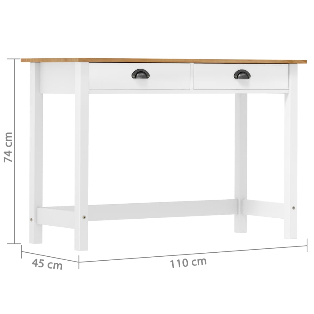 Wandtafel Hill 2 lades 110x45x74 cm massief grenenhout is nu te koop bij PeponiXL, paradijselijk wonen!