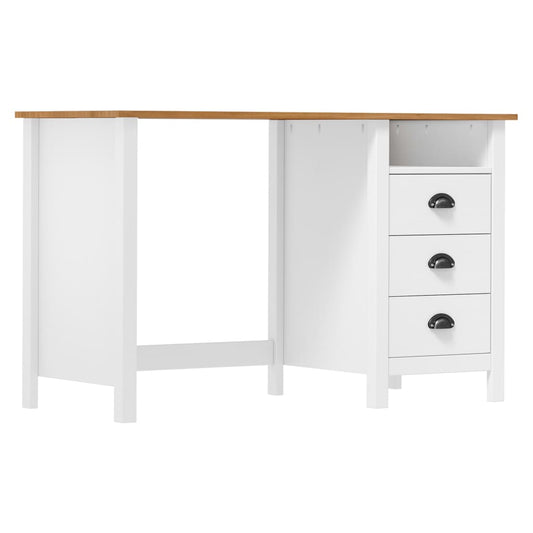 Bureau Hill 3 lades 120x50x74 cm massief grenenhout is nu te koop bij PeponiXL, paradijselijk wonen!