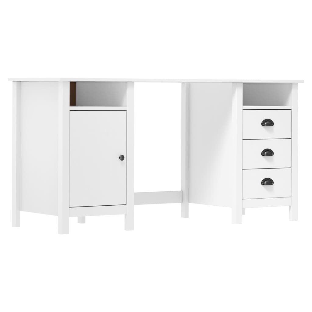 Bureau Hill 150x50x74 cm massief grenenhout wit is nu te koop bij PeponiXL, paradijselijk wonen!