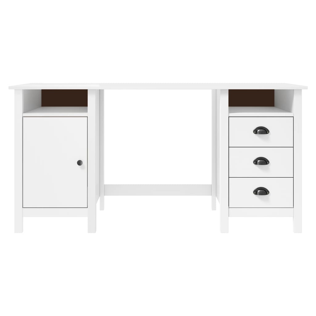 Bureau Hill 150x50x74 cm massief grenenhout wit is nu te koop bij PeponiXL, paradijselijk wonen!
