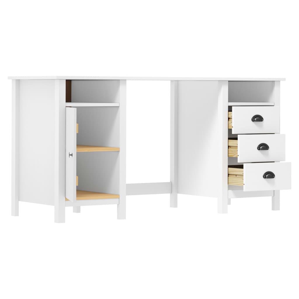 Bureau Hill 150x50x74 cm massief grenenhout wit is nu te koop bij PeponiXL, paradijselijk wonen!