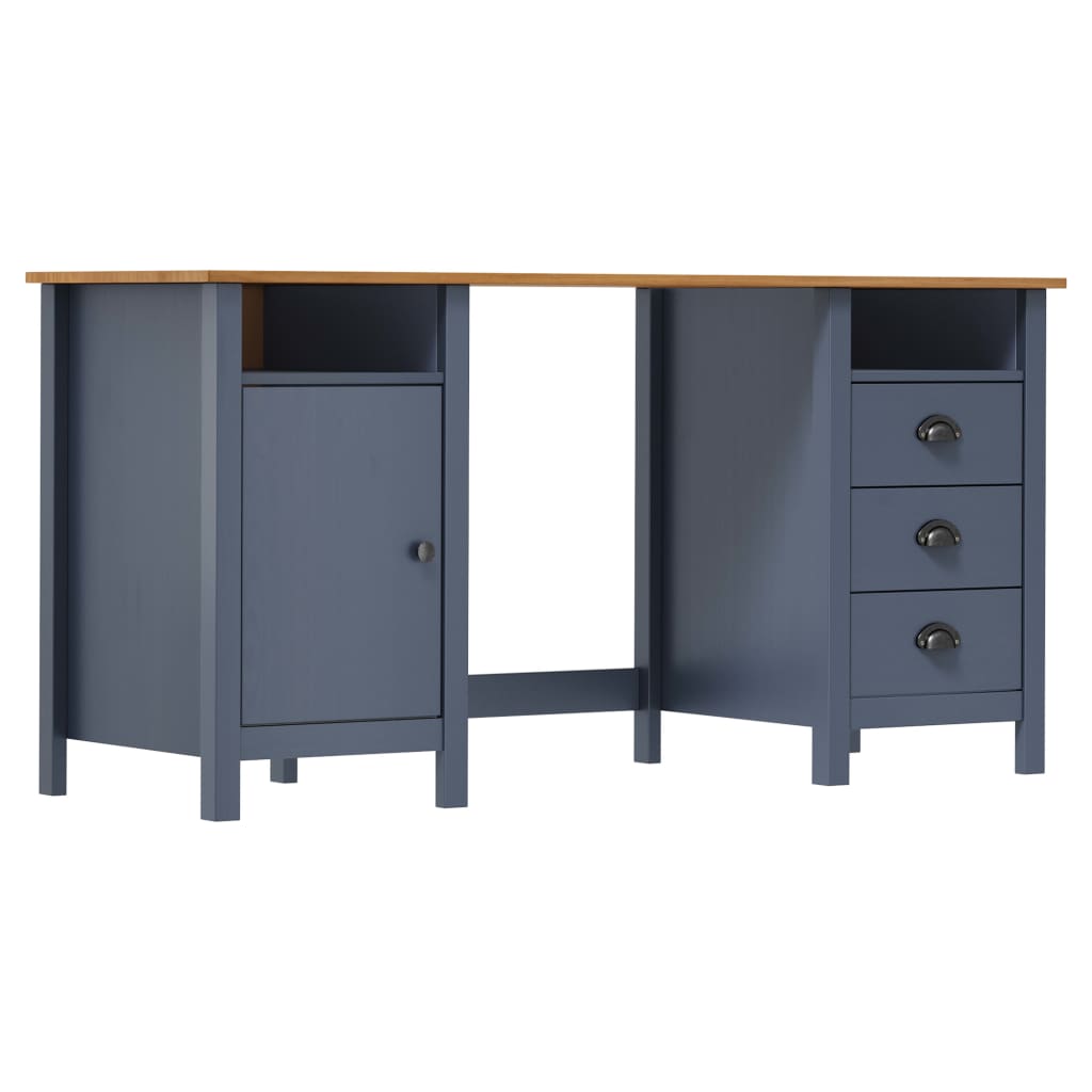 Bureau Hill 150x50x74 cm massief grenenhout grijs is nu te koop bij PeponiXL, paradijselijk wonen!
