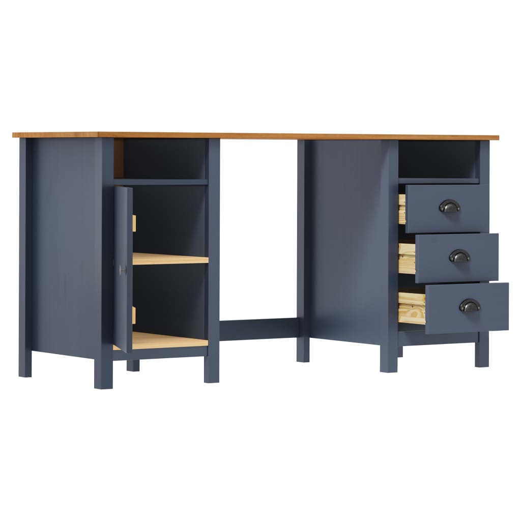 Bureau Hill 150x50x74 cm massief grenenhout grijs is nu te koop bij PeponiXL, paradijselijk wonen!