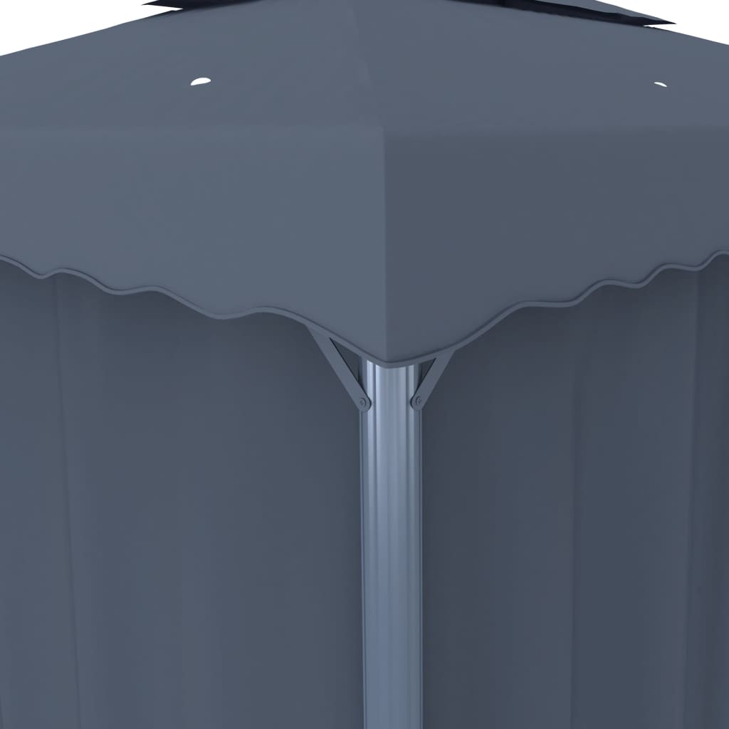 Prieel met gordijn 3x3 m aluminium antraciet is nu te koop bij PeponiXL, paradijselijk wonen!