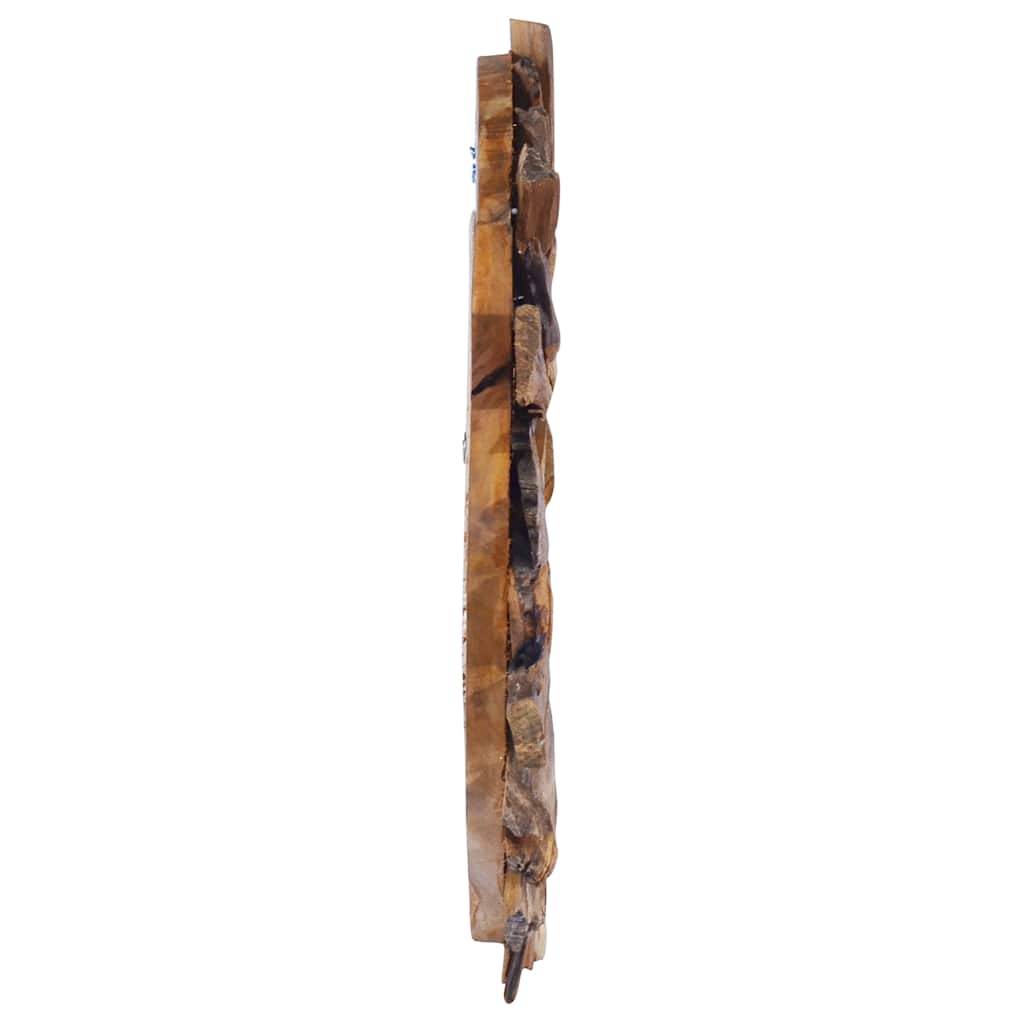 Wandspiegel rond 40 cm teakhout
