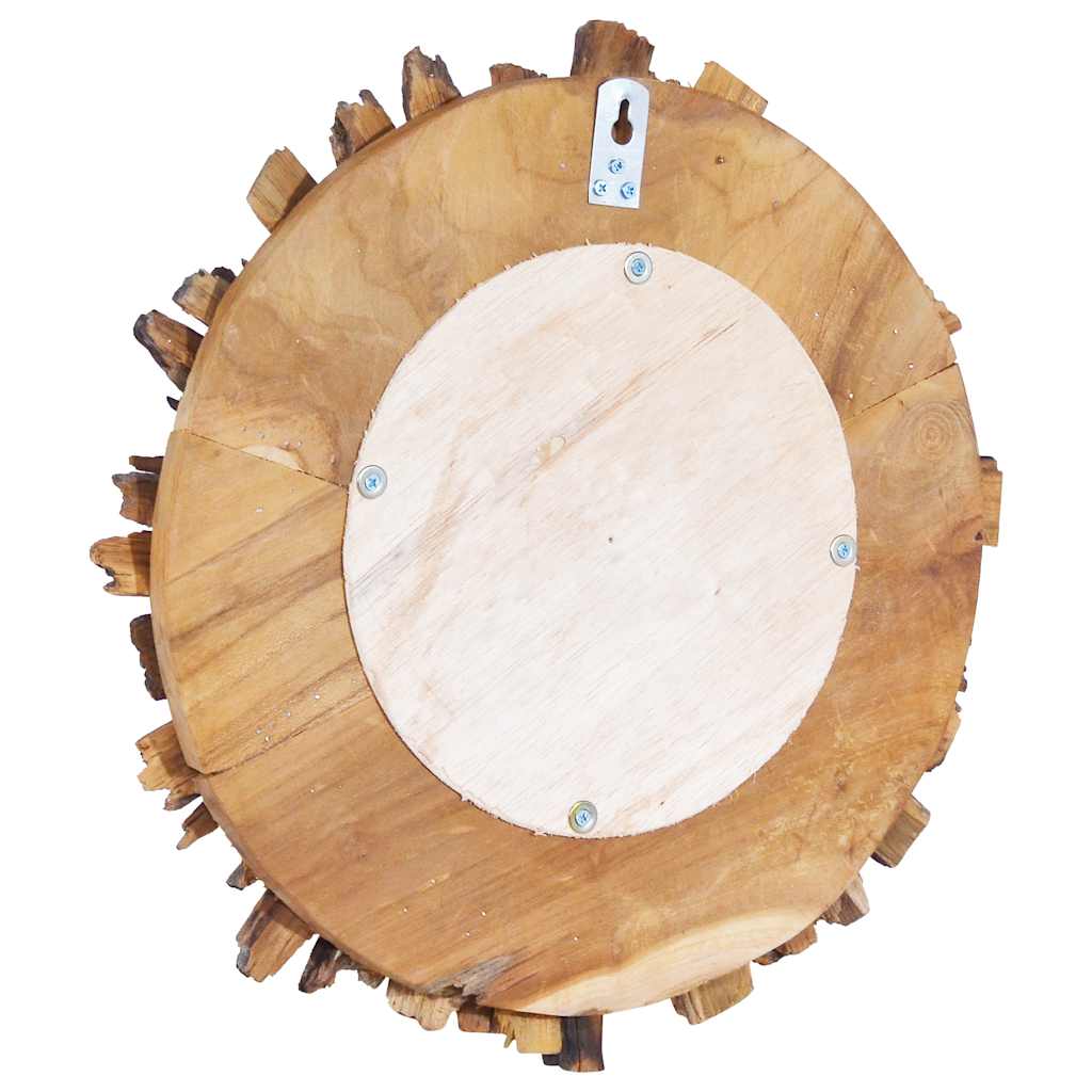 Wandspiegel rond 40 cm teakhout