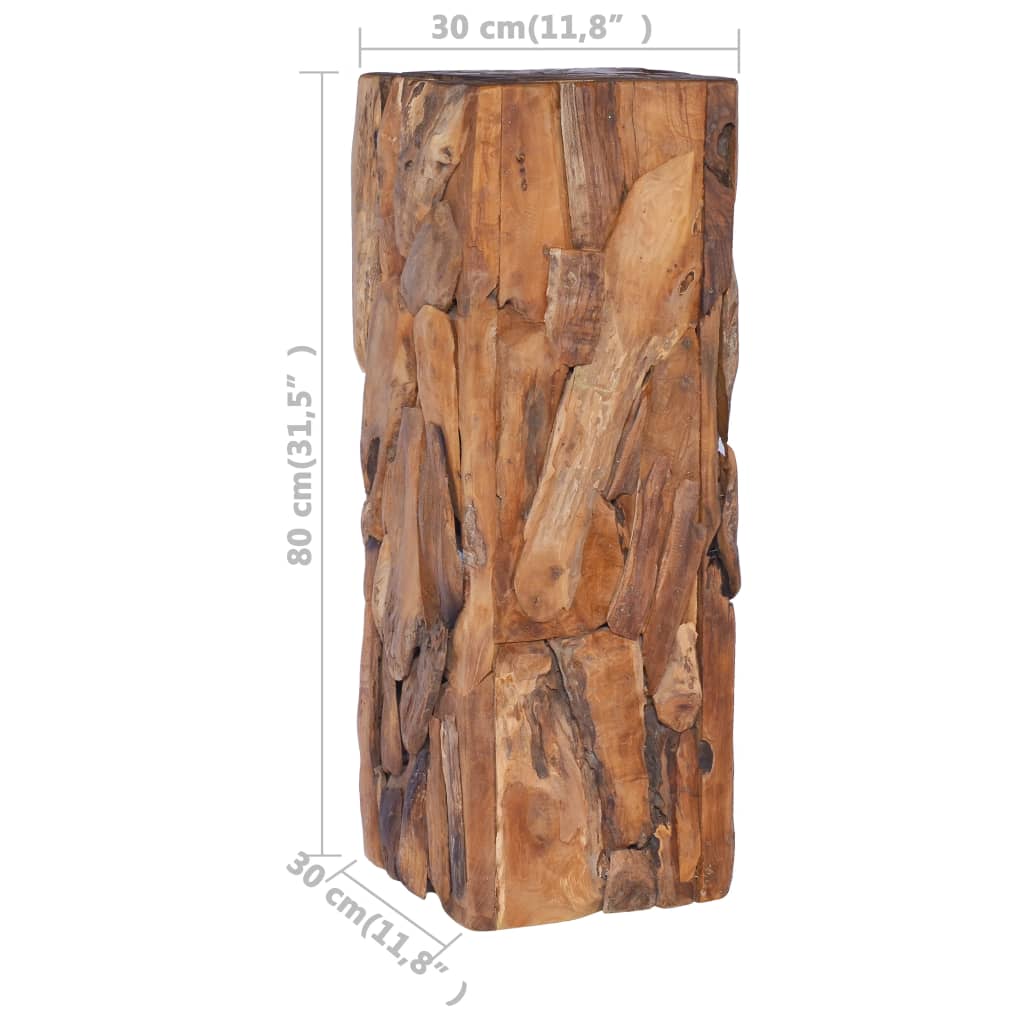Bijzettafel 30x30x80 cm massief teakhout is nu te koop bij PeponiXL, paradijselijk wonen!
