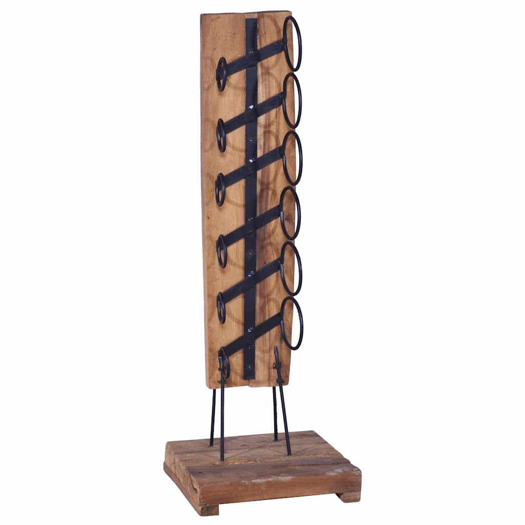 Wijnrek voor 6 flessen 35x35x100 cm massief teakhout is nu te koop bij PeponiXL, paradijselijk wonen!