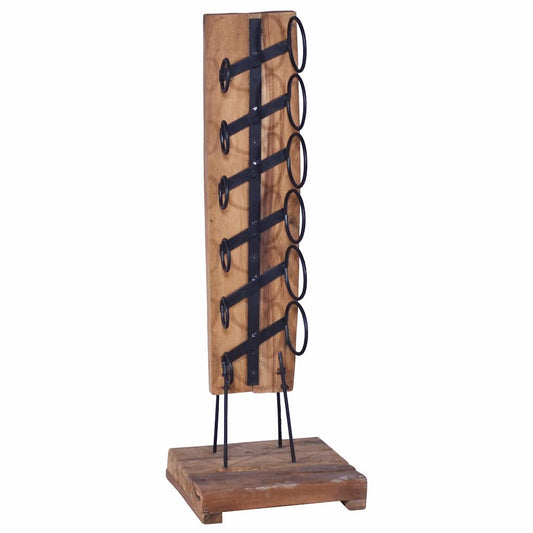 Wijnrek voor 6 flessen 35x35x100 cm massief teakhout is nu te koop bij PeponiXL, paradijselijk wonen!