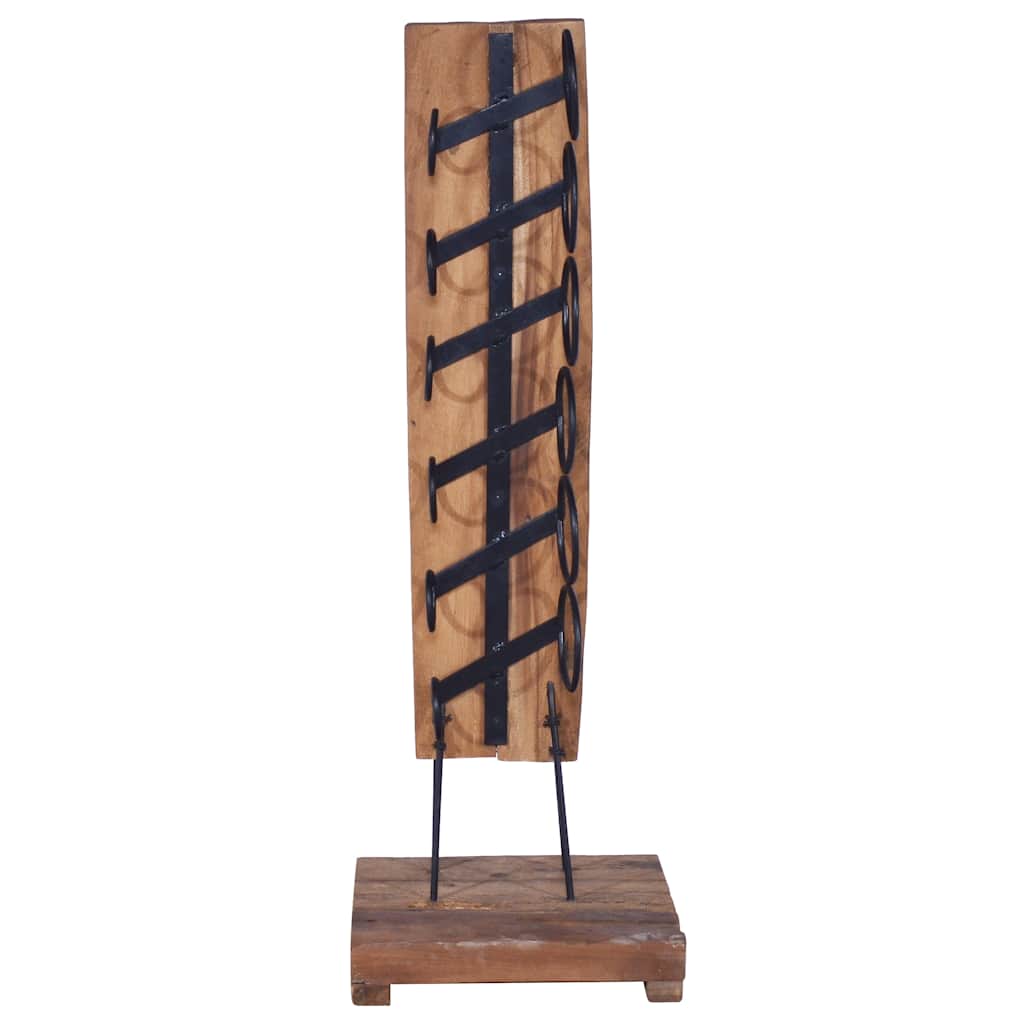Wijnrek voor 6 flessen 35x35x100 cm massief teakhout is nu te koop bij PeponiXL, paradijselijk wonen!