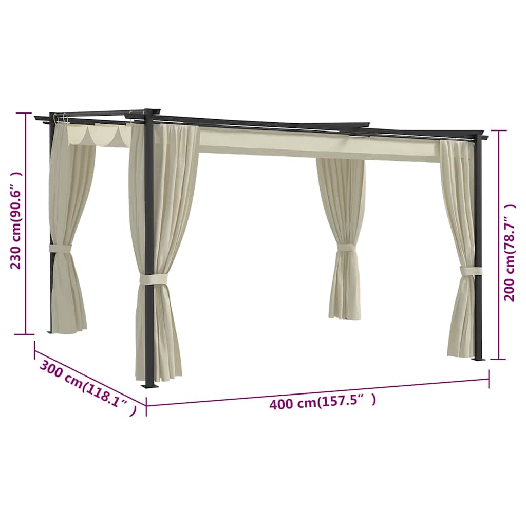 Prieel 4x3 m crème