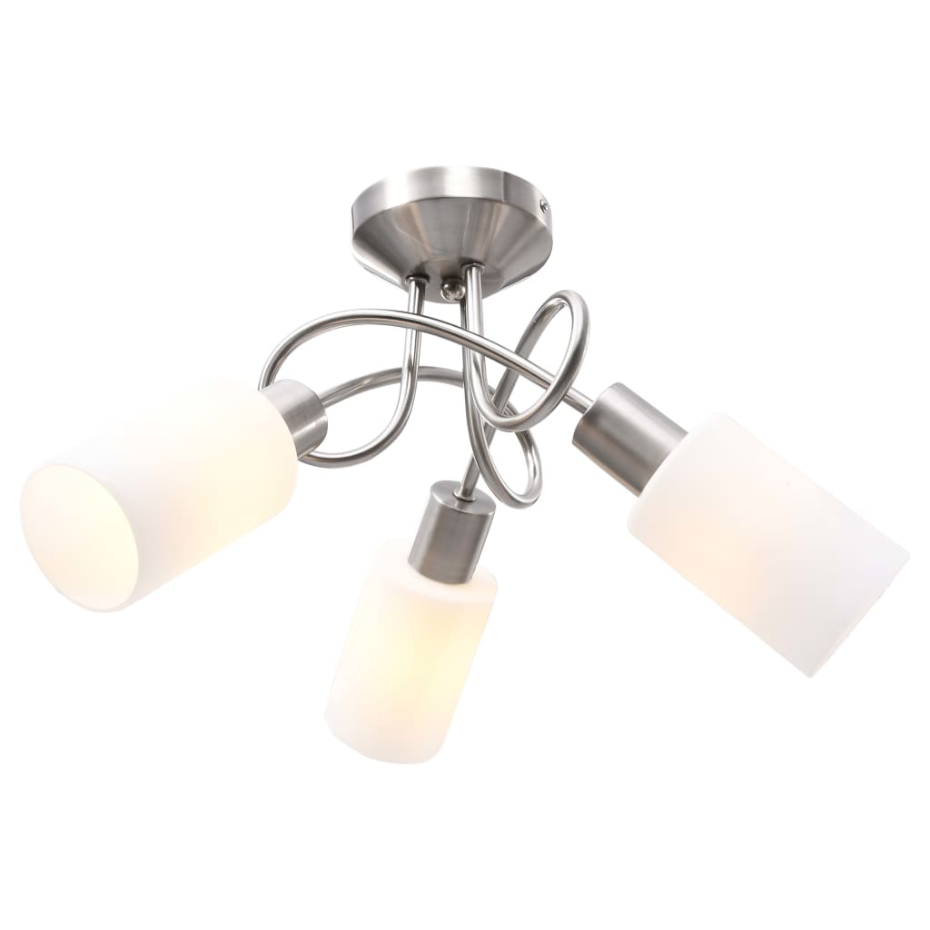 Plafondlamp met keramieke cilindervormige kappen 3xE14 wit is nu te koop bij PeponiXL, paradijselijk wonen!
