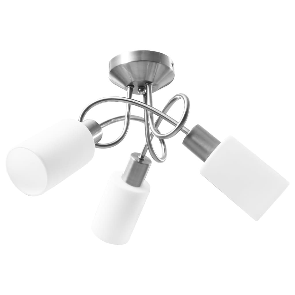 Plafondlamp met keramieke cilindervormige kappen 3xE14 wit is nu te koop bij PeponiXL, paradijselijk wonen!