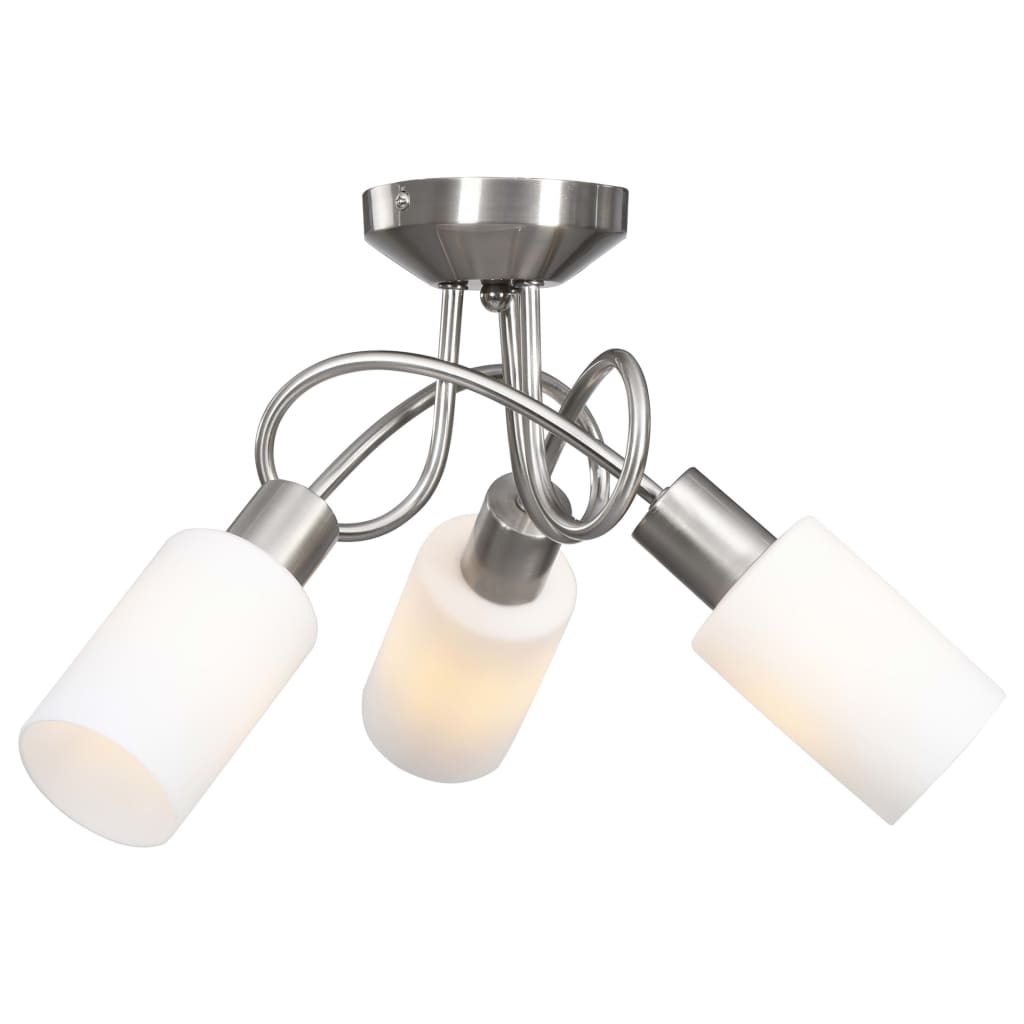 Plafondlamp met keramieke cilindervormige kappen 3xE14 wit is nu te koop bij PeponiXL, paradijselijk wonen!