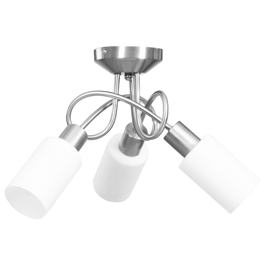 Plafondlamp met keramieke cilindervormige kappen 3xE14 wit is nu te koop bij PeponiXL, paradijselijk wonen!
