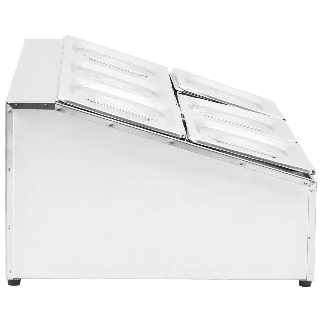 Gastronormbakkenhouder met 6 GN 1/6 bakken roestvrij staal is nu te koop bij PeponiXL, paradijselijk wonen!